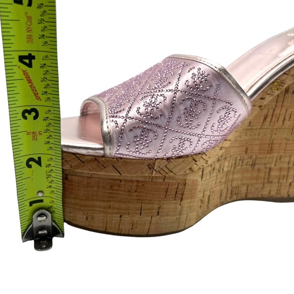 GUESS Womens Pink Cork 2" Platform Catiaee Toe Wedge Slip On Heeled Sandal 8.5 M - Picture 14 of 16